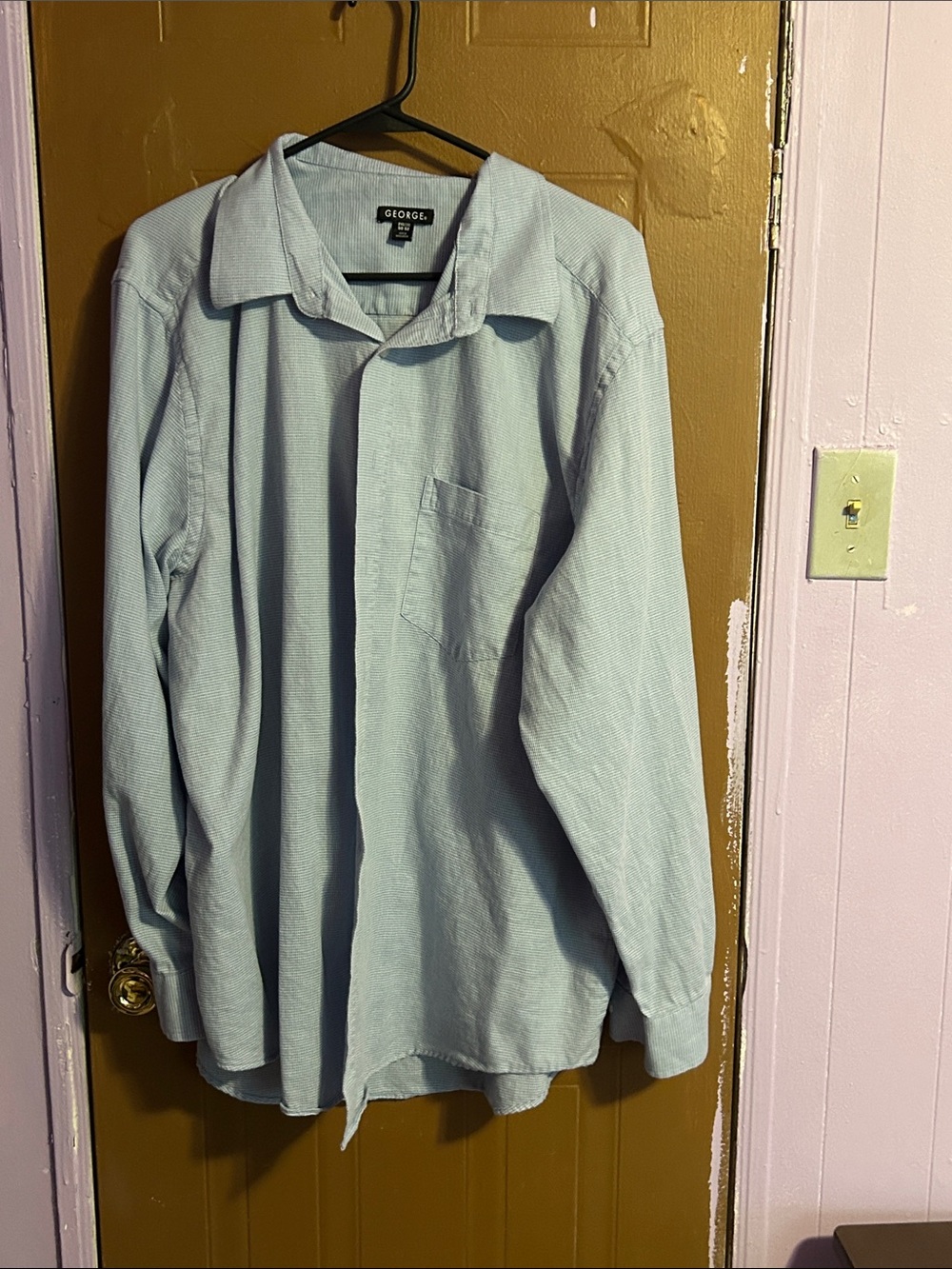 George Men's Pale Blue Long-Sleeve Button-Down Shirt